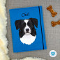 Preview: Designbeispiel der Dokumentenhülle blau für Australian Shepherd black bi
